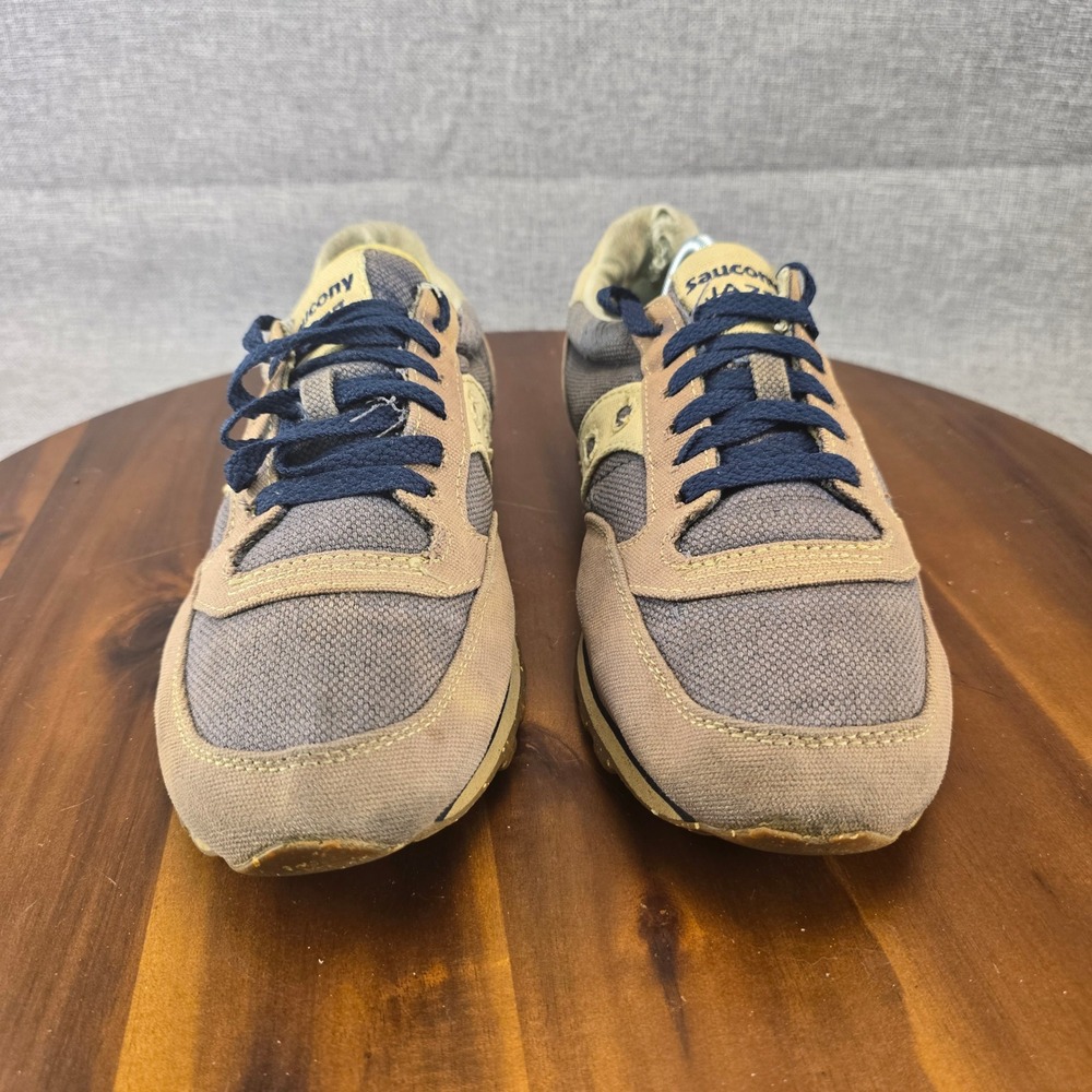 Saucony Jazz Low Pro Mens 10.5 Tan Grey Navy Textile Running Shoes 60687 - Picture 12 of 13